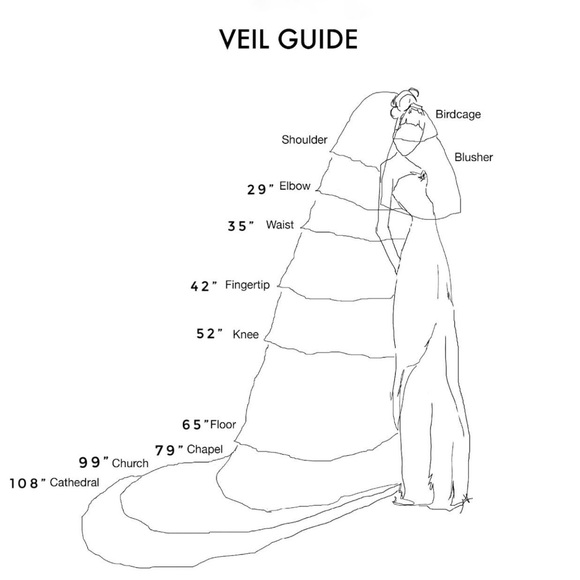 WHITE FINGERTIP VEIL W/ PEARL BLUSHER - Picture 6 of 11